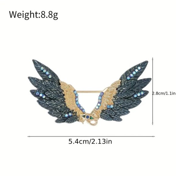 NWOT - Eye-Catching Angel Wings Colorful Rhinestones  - with combo display case - Picture 2 of 4